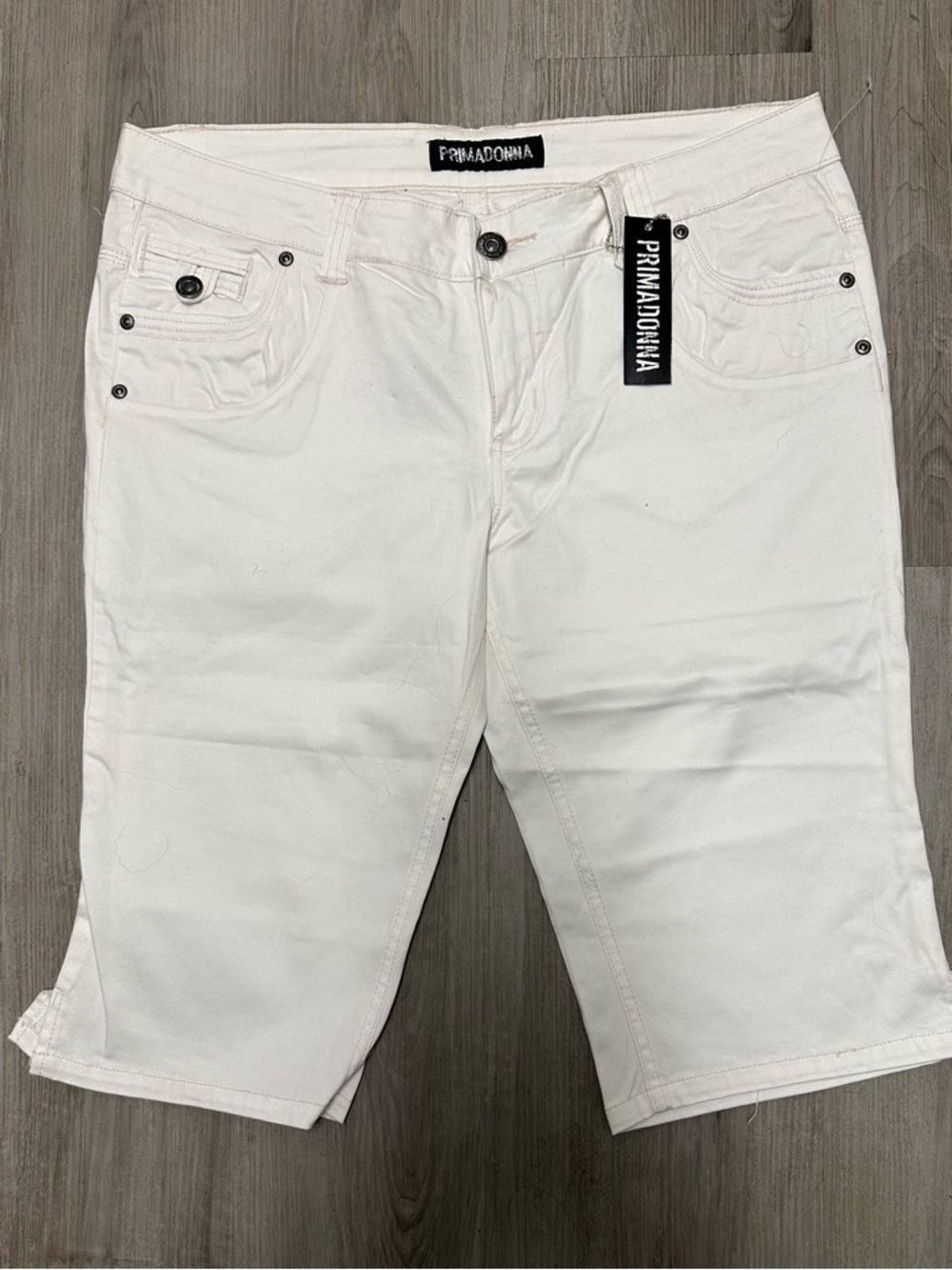 Primadonna White Denim Bermuda Shorts 13
